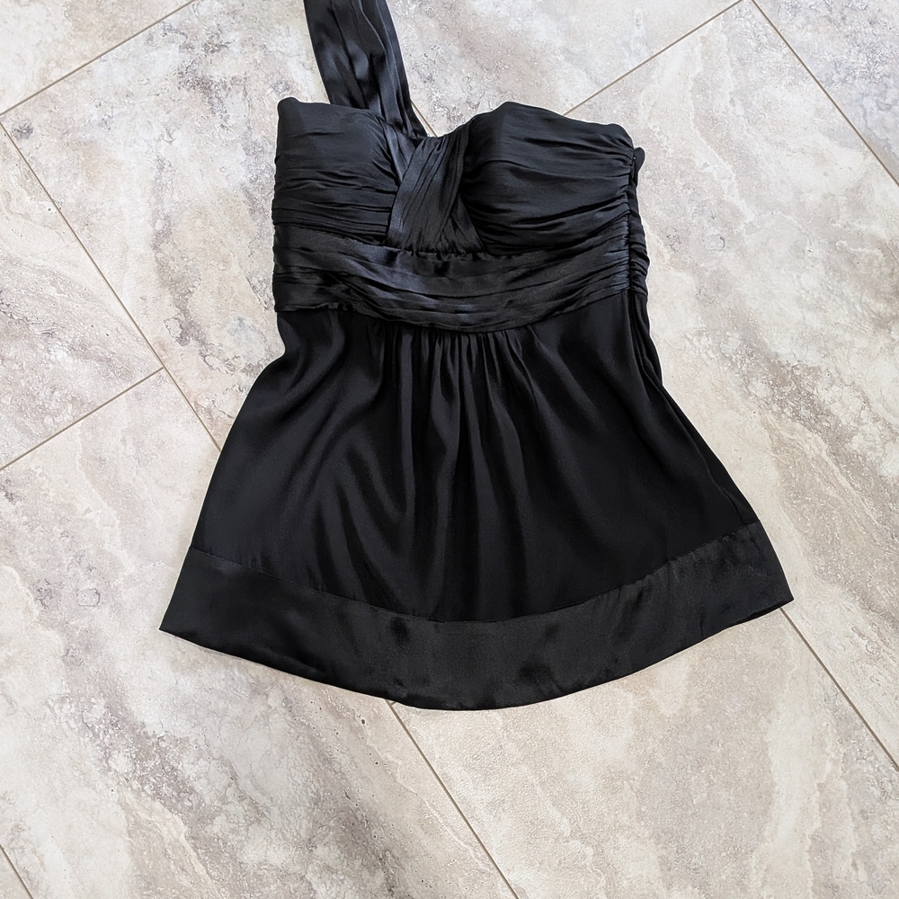 Bebe Black Gathered Waist Top
